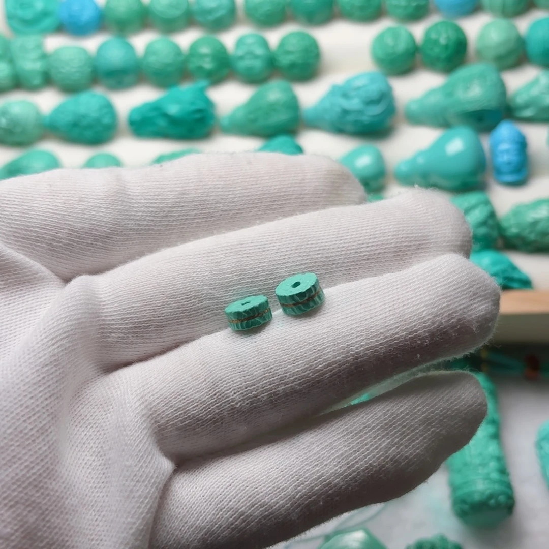 卡8尺寸搓金隔珠一对