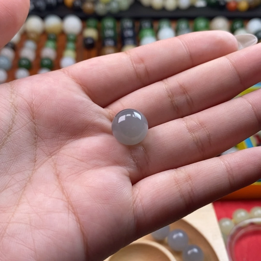 手串未镶嵌和田玉种****～烟紫单珠z 12