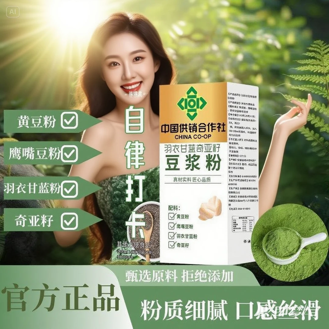 奇亚籽豆浆粉甄选原料代餐膳食纤维传统熬制工艺优质早餐食材配比