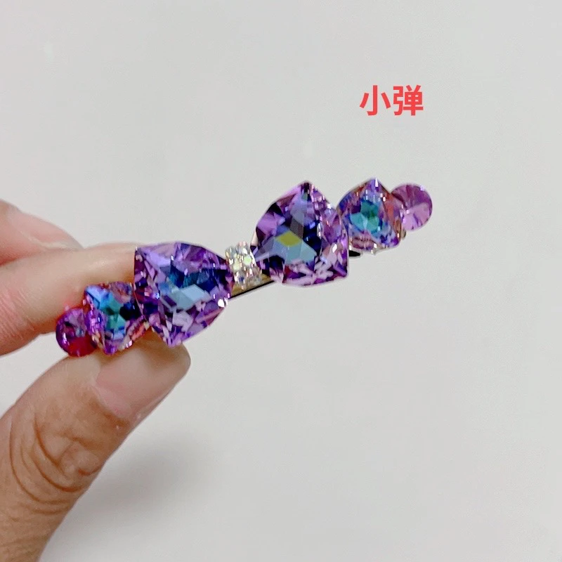 新款秋冬女士韩版轻奢水晶时尚6公分小弹夹074