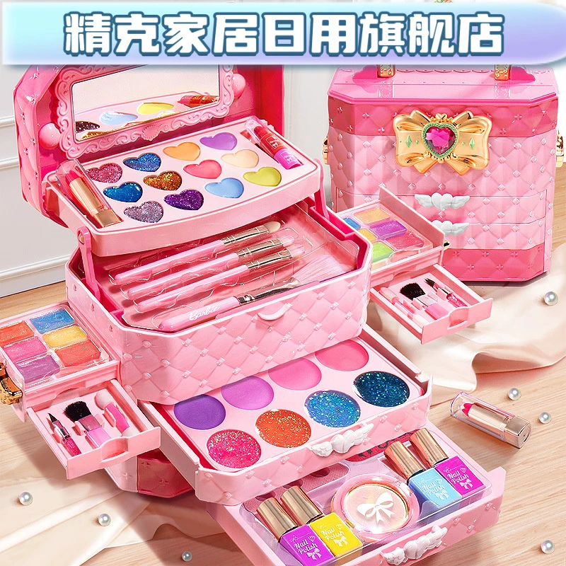 音乐儿童化妆品手提箱玩具套装小女孩生日礼物小公主彩妆盒垃圾袋