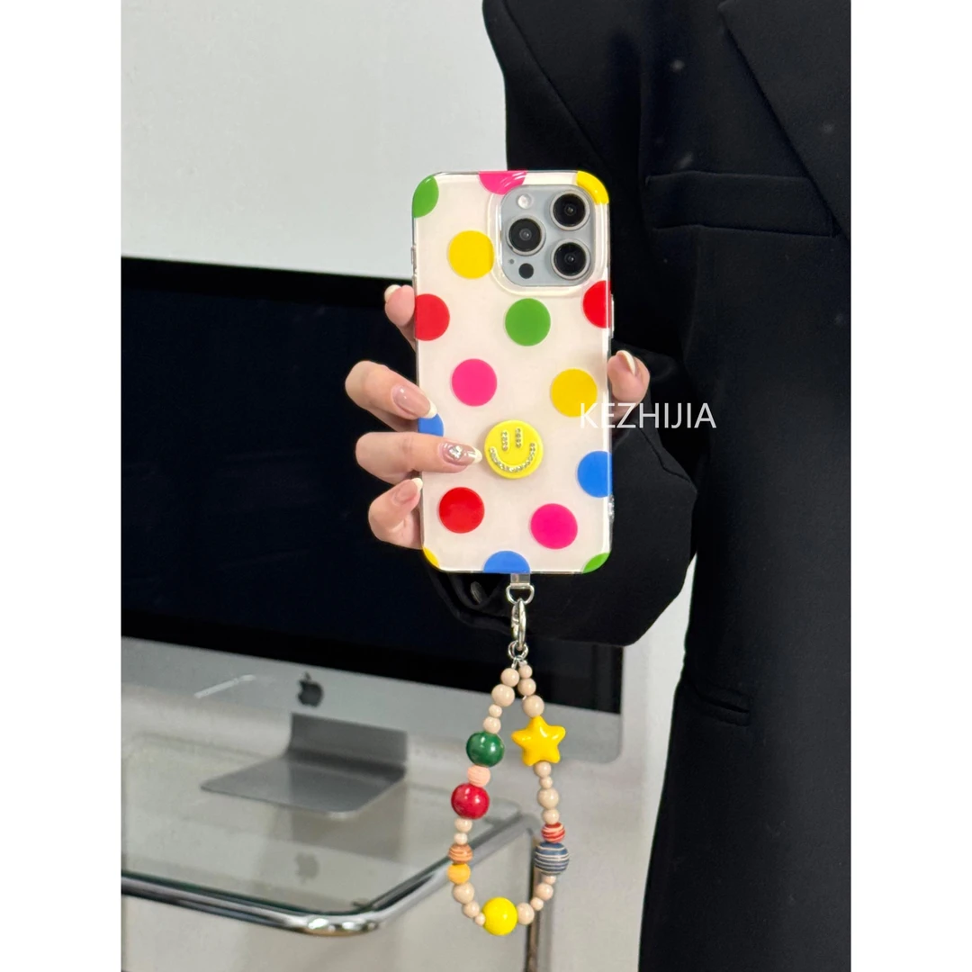 【壳之】高级简约彩色大波点适用苹果17/16/15/14/13Promax女手机壳