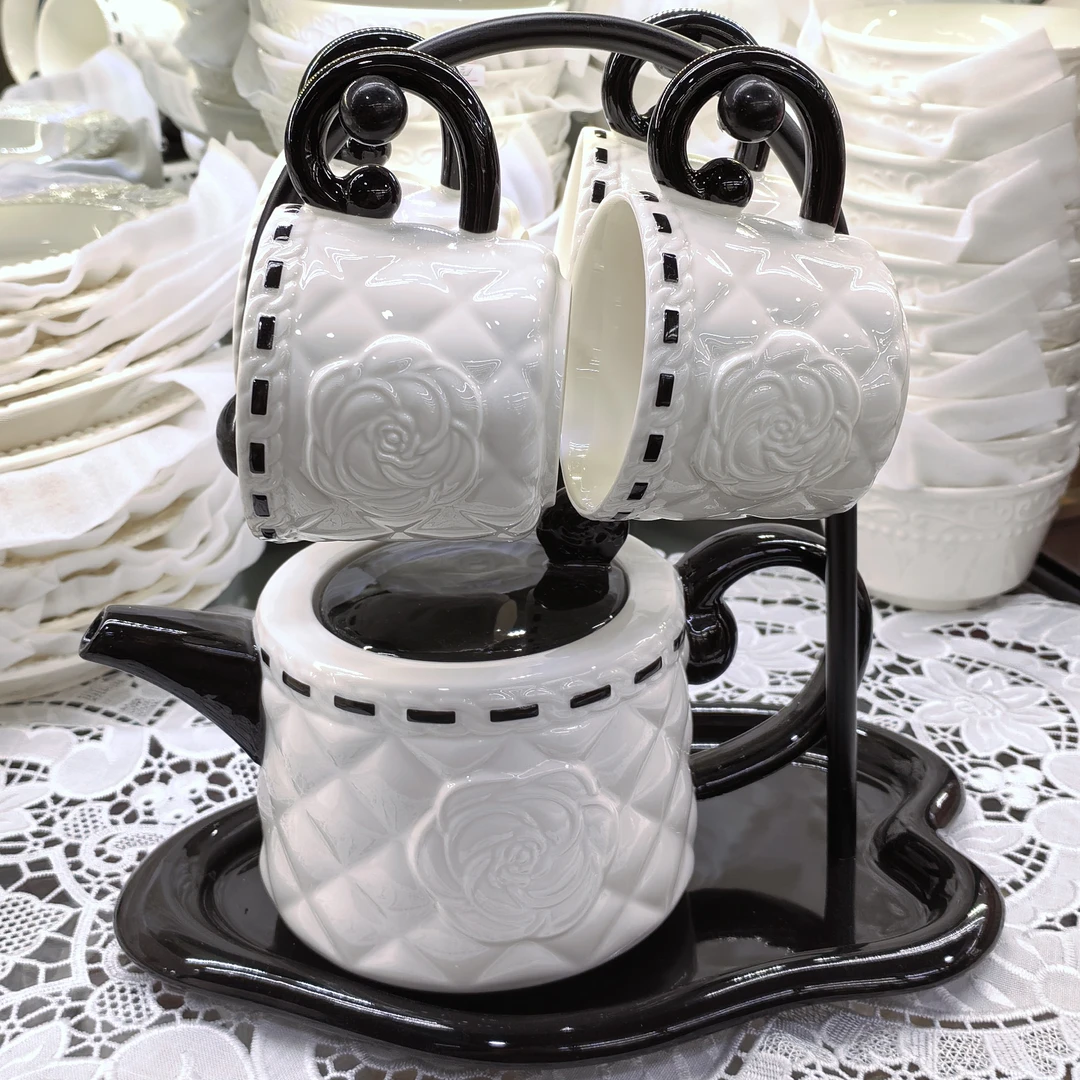 法式复古杯子茶壶套装 咖啡杯 家用简约