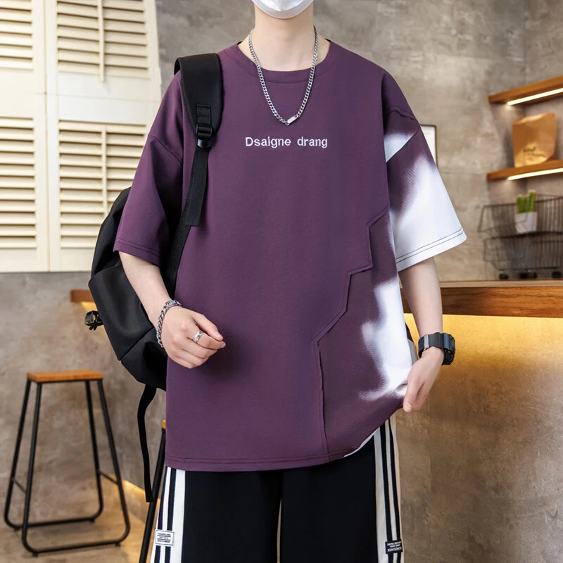 Mexican/稻草人夏季渐变运动短裤百搭韩版半袖男休闲运动套装高棉