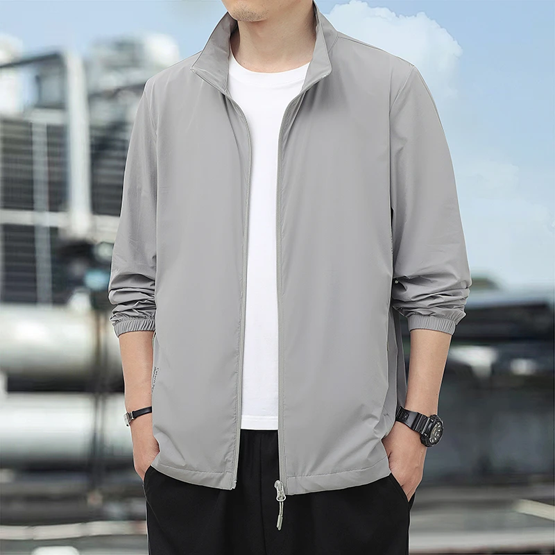 JEEPSPIRIT吉普冰丝防晒衣男夏季防紫外线男士立领外套钓鱼防晒服