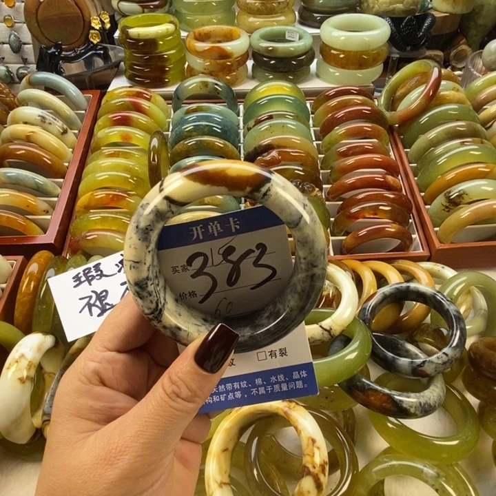 蛇纹石玉未镶嵌手镯57.8-58