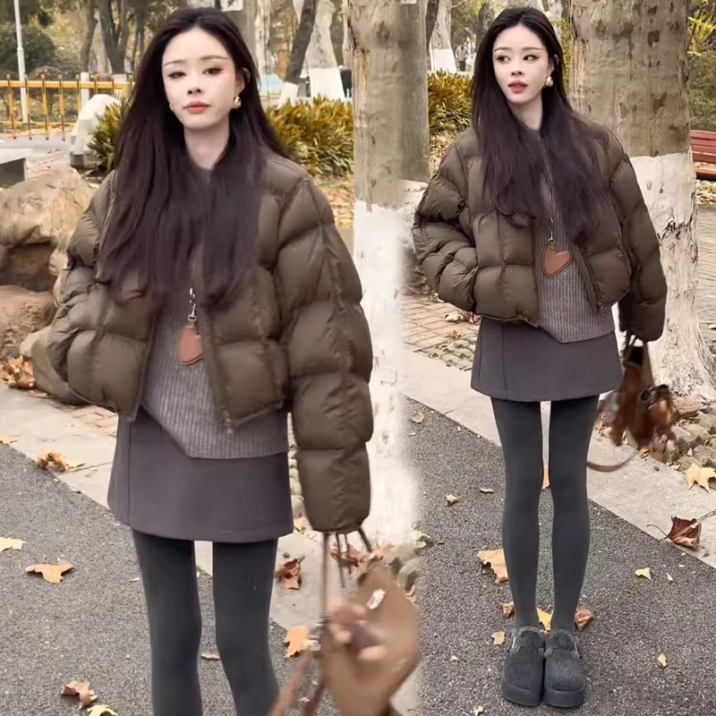 时尚韩版夹棉加厚短款棉服外套女2025冬季新款洋气显瘦休闲面包服