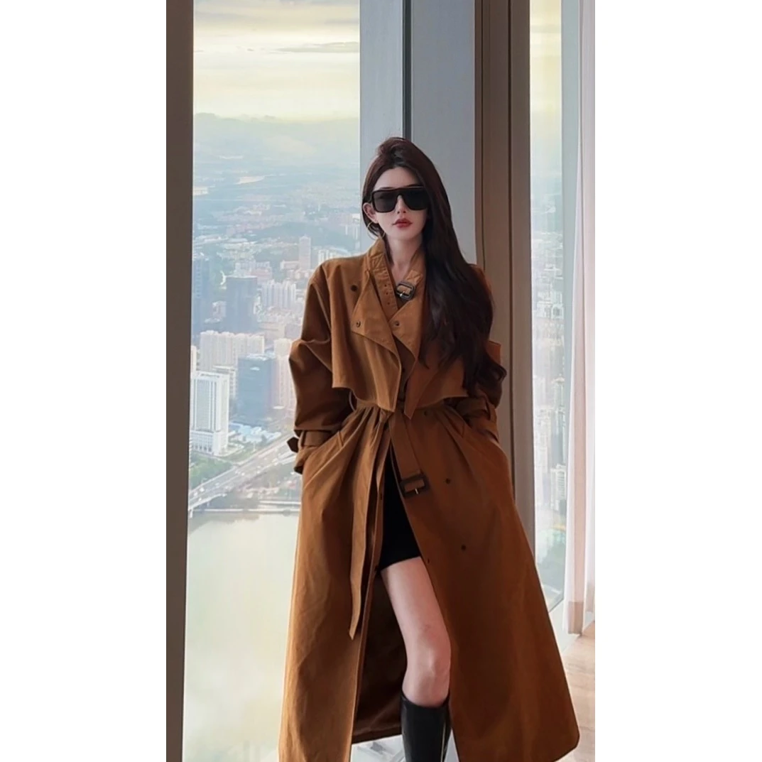 GUIDI GUDI【人生是场秀】长款休闲百搭时尚长款风衣外套