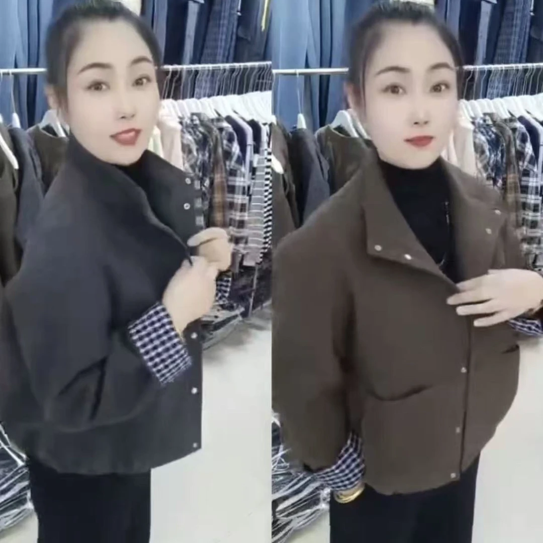26款毛呢格袖外套