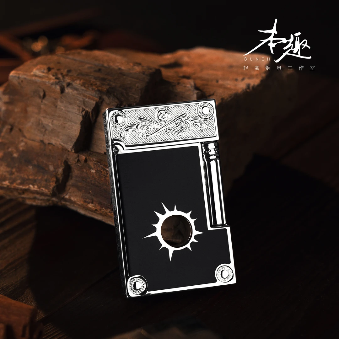 西部枪声- 朗声火机高档品牌创意钢琴音纯铜充气侧滑点火单火火焰