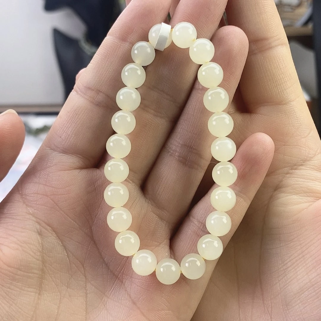 和田玉手串卡8未镶嵌