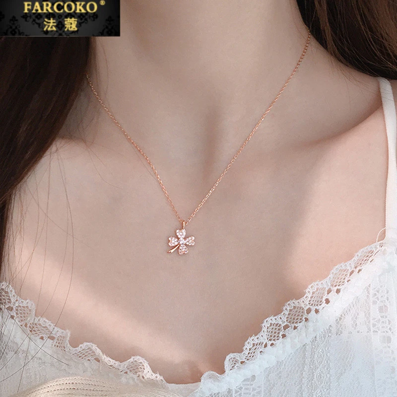 法蔻四叶草项链女轻奢小众高级感双12圣诞节礼物送女友送老婆