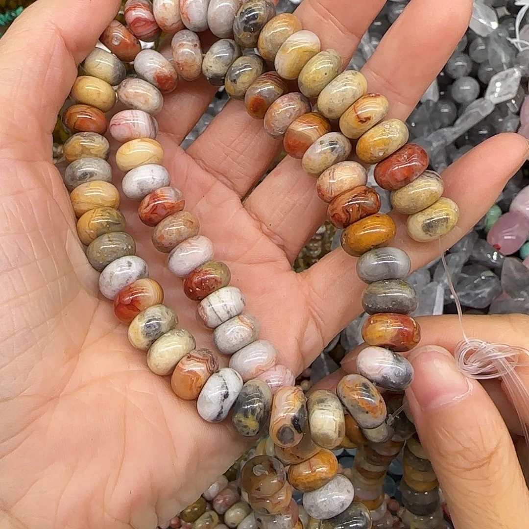 玛瑙/玉髓合金珠宝半成品疯狂玛瑙10mm一条算盘