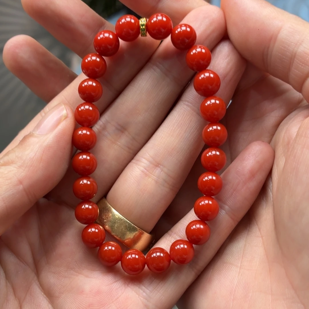 南红玛瑙未镶嵌手串原矿保山南红官坡锦红手串卡7+