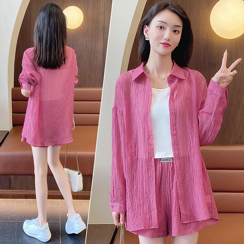 防晒衣短裤套装女2025夏季新款时尚网红御姐小香风减龄休闲两件套