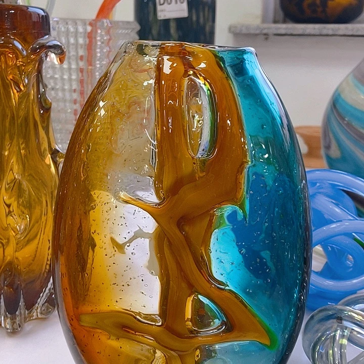 琉璃琉璃花瓶高26口6