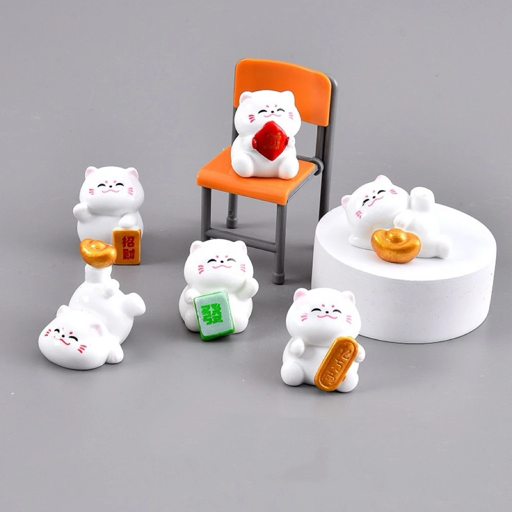 （九宫格 对对碰）卡通可爱财源滚滚招财猫萌粒创意饰品摆件