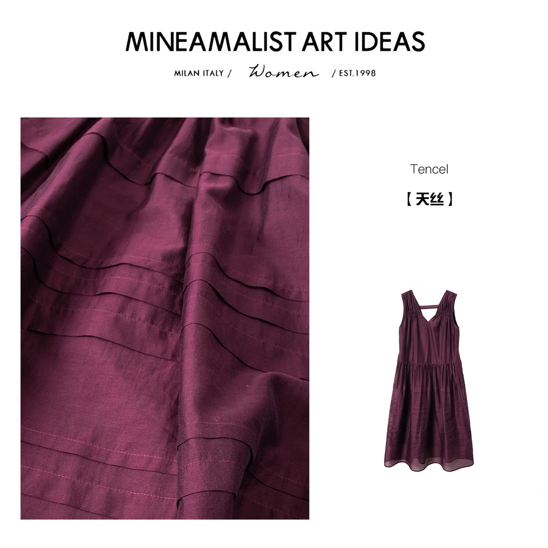 MINEAMALIST ART IDEAS夏季无袖背心乌梅子酱连衣裙ZY2245