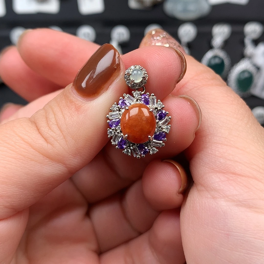 翡翠银S925镶嵌颈饰