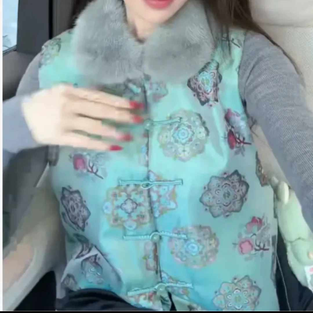 马夹打底衫服装版型保暖常规马甲女毛领套装气质