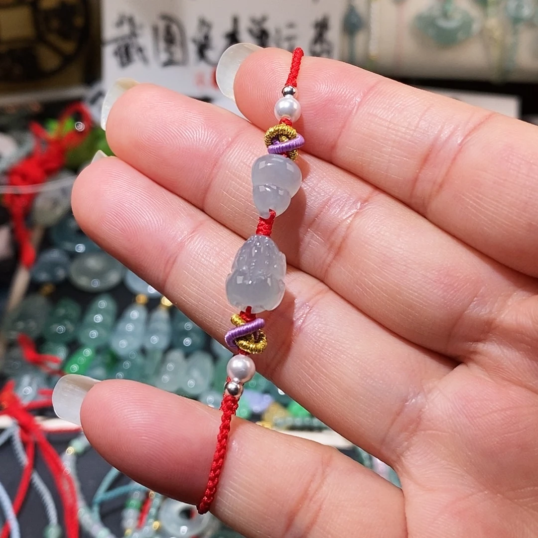 翡翠未镶嵌颈饰貔貅葫芦红绳15可调节