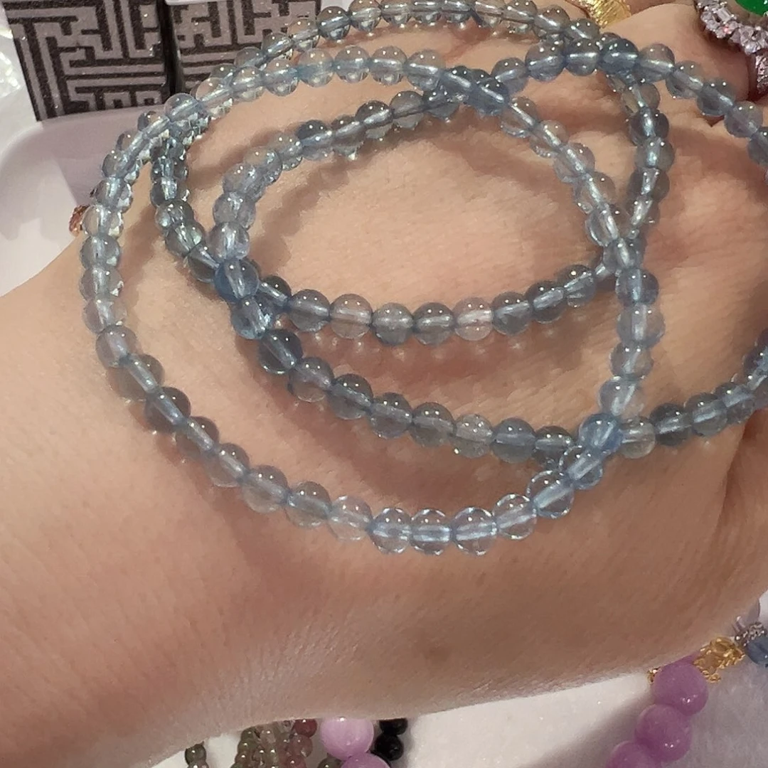 海蓝宝石手链银S925镶嵌不退不换多样性发其一