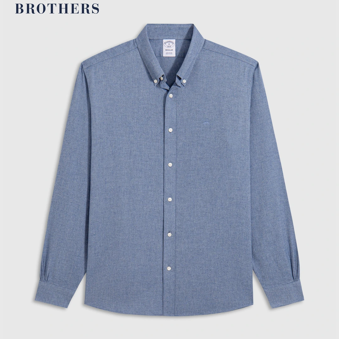 BROOKS BROTHERS布克兄弟男士新人字纹法兰绒衬衫BB800000331P3