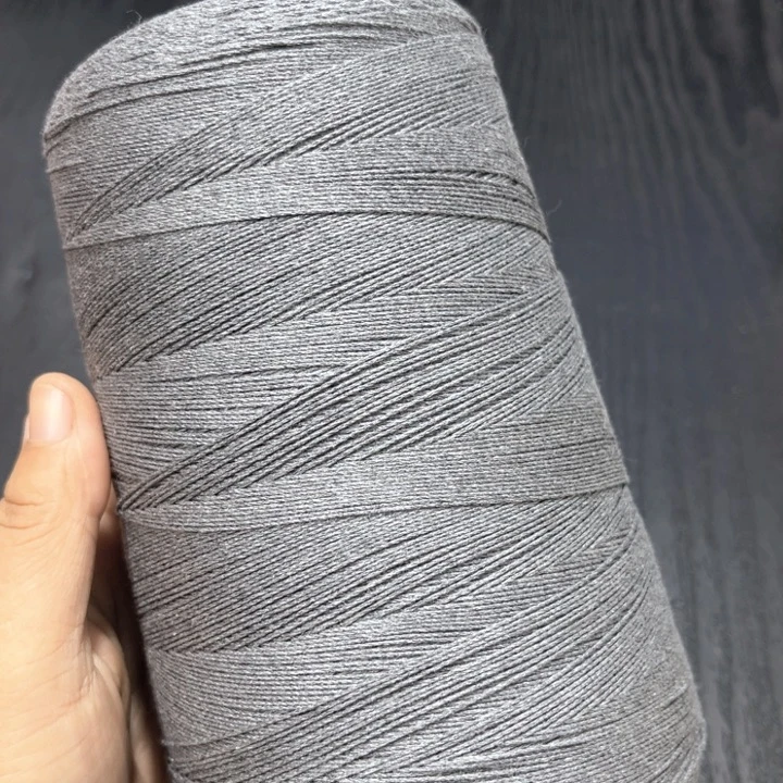 棉麻灰色8号蕾丝毛线