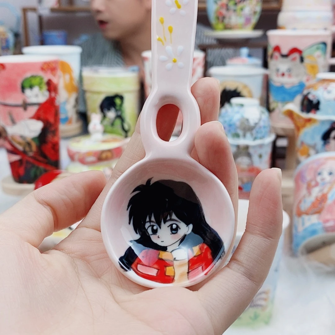 瓷片董董文创手绘陶瓷