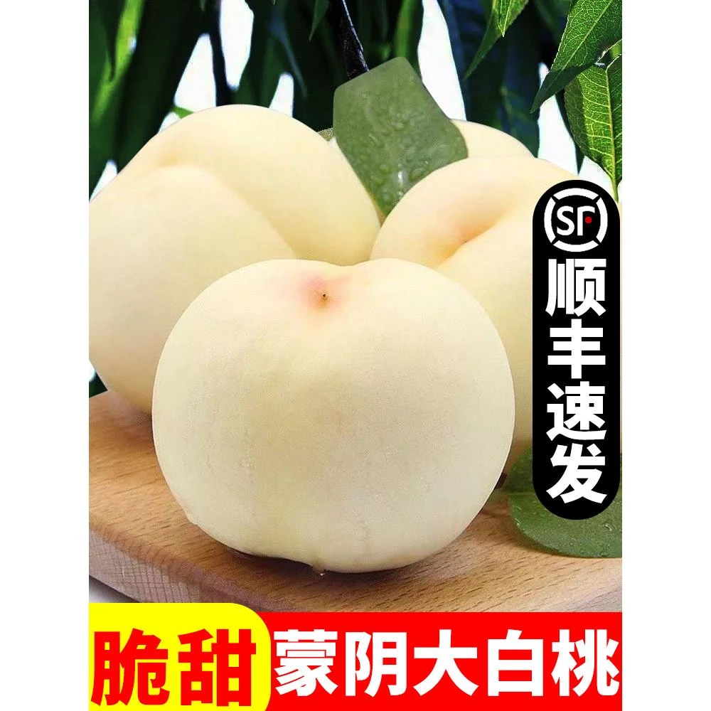 山东蒙阴大白桃新鲜脆桃时令桃子应季脆甜水果5斤孕妇水蜜桃包邮
