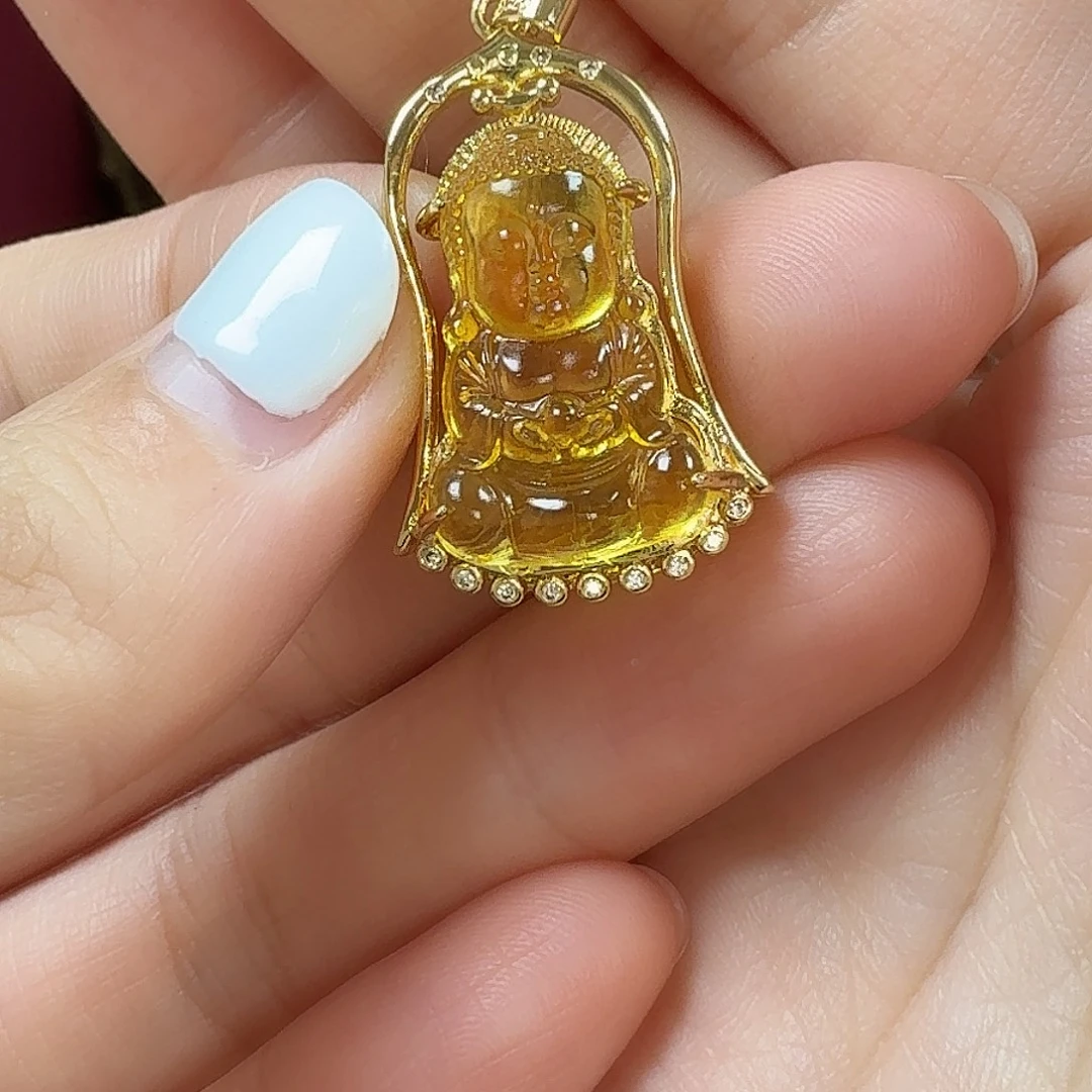 琥珀银S925镶嵌吊坠(不含链)吊坠