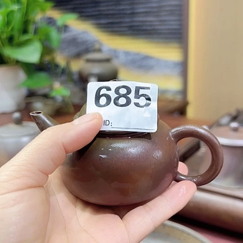 戬谷龙窑坭兴陶柴烧茶壶685