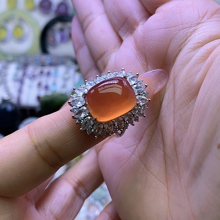 玺***贝岫玉银S925镶嵌戒指