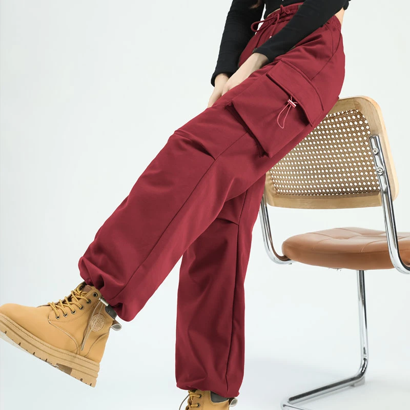 酒红色羽绒裤女外穿棉裤冬季2025新款东北哈尔滨零下40度雪地极
