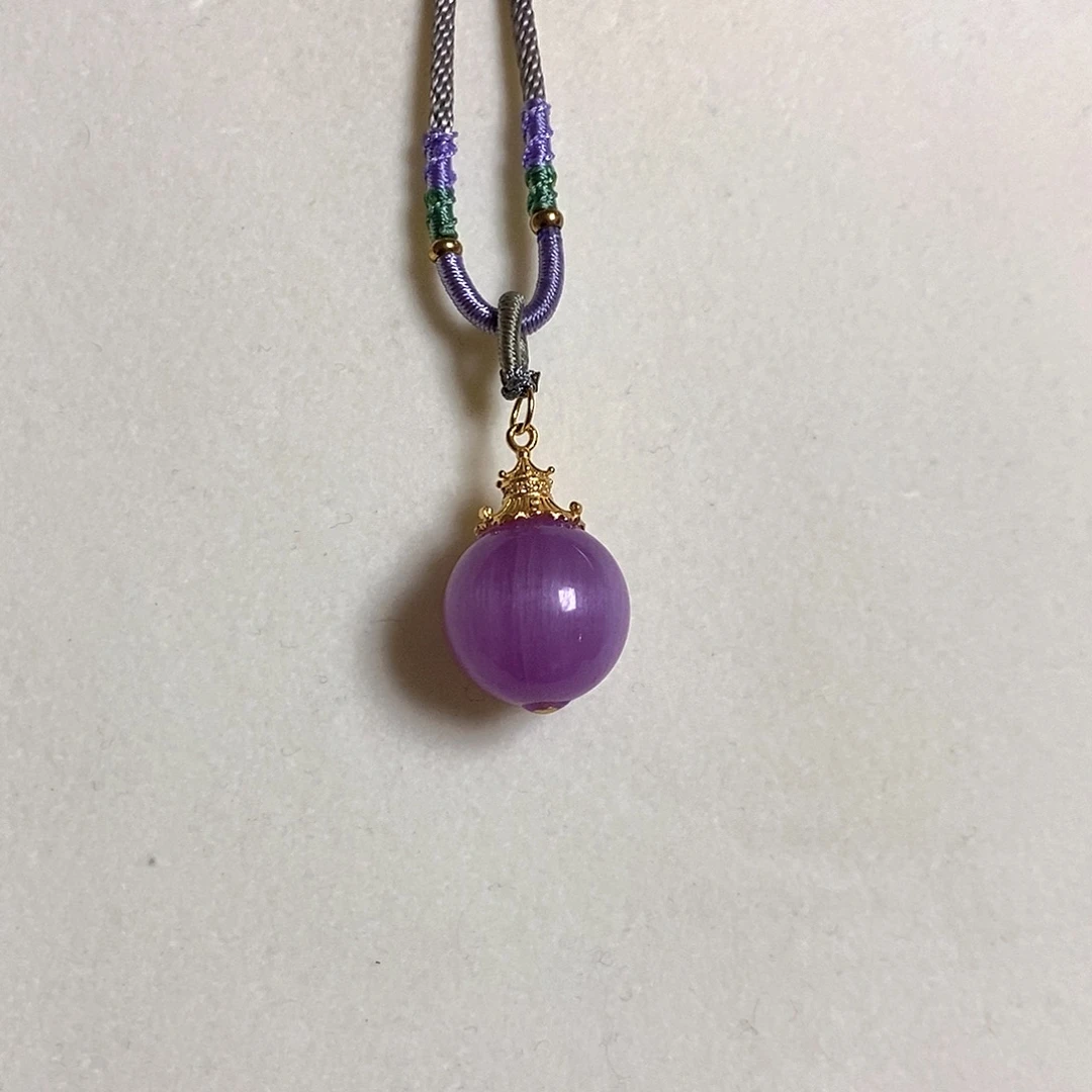 锂辉石银S925镶嵌紫锂辉高冰收藏级龙珠17+