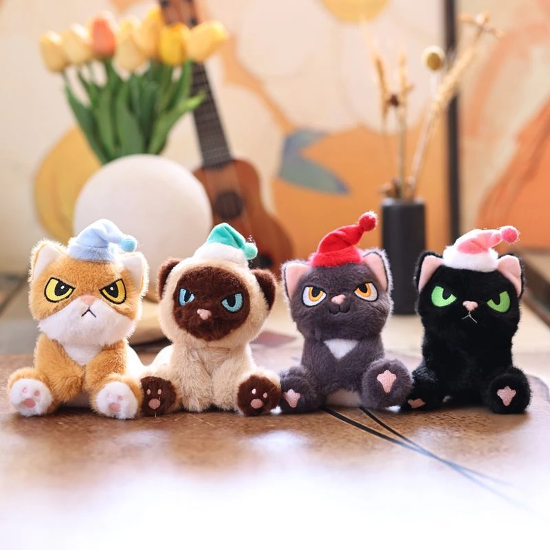 可爱萌帽子表情小猫挂件毛绒玩具公仔小猫包包挂饰钥匙扣娃娃玩偶