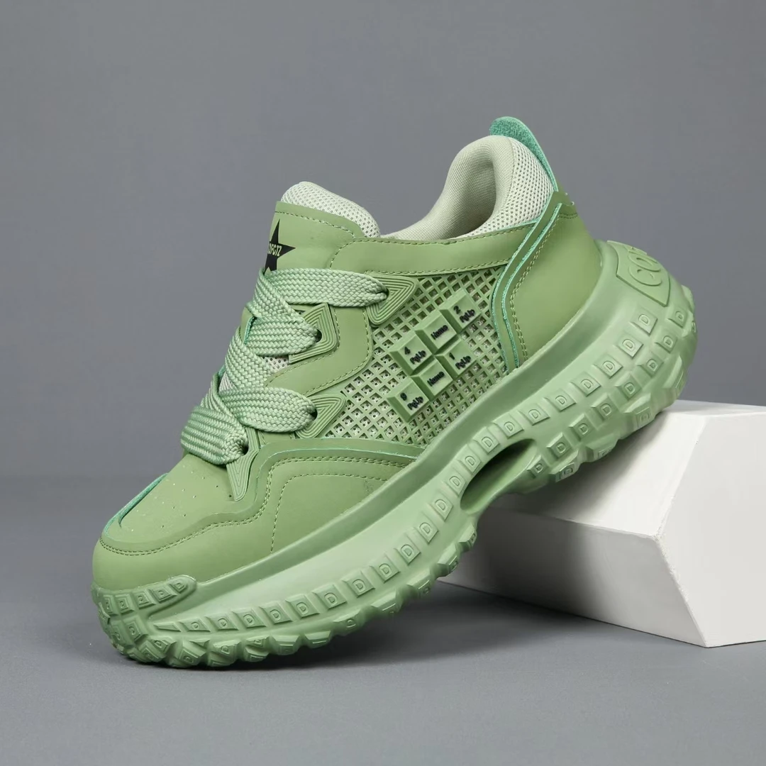 男鞋2025新款百搭潮流时尚透气运动鞋子休闲鞋男士厚底增高老爹鞋