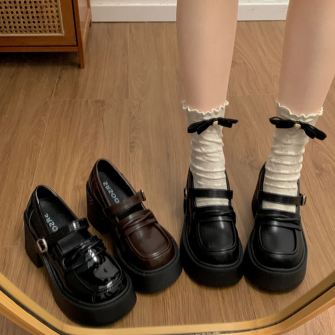 日系jk小个子玛丽珍鞋女2025夏季新款复古英伦风配裙子厚底小皮鞋