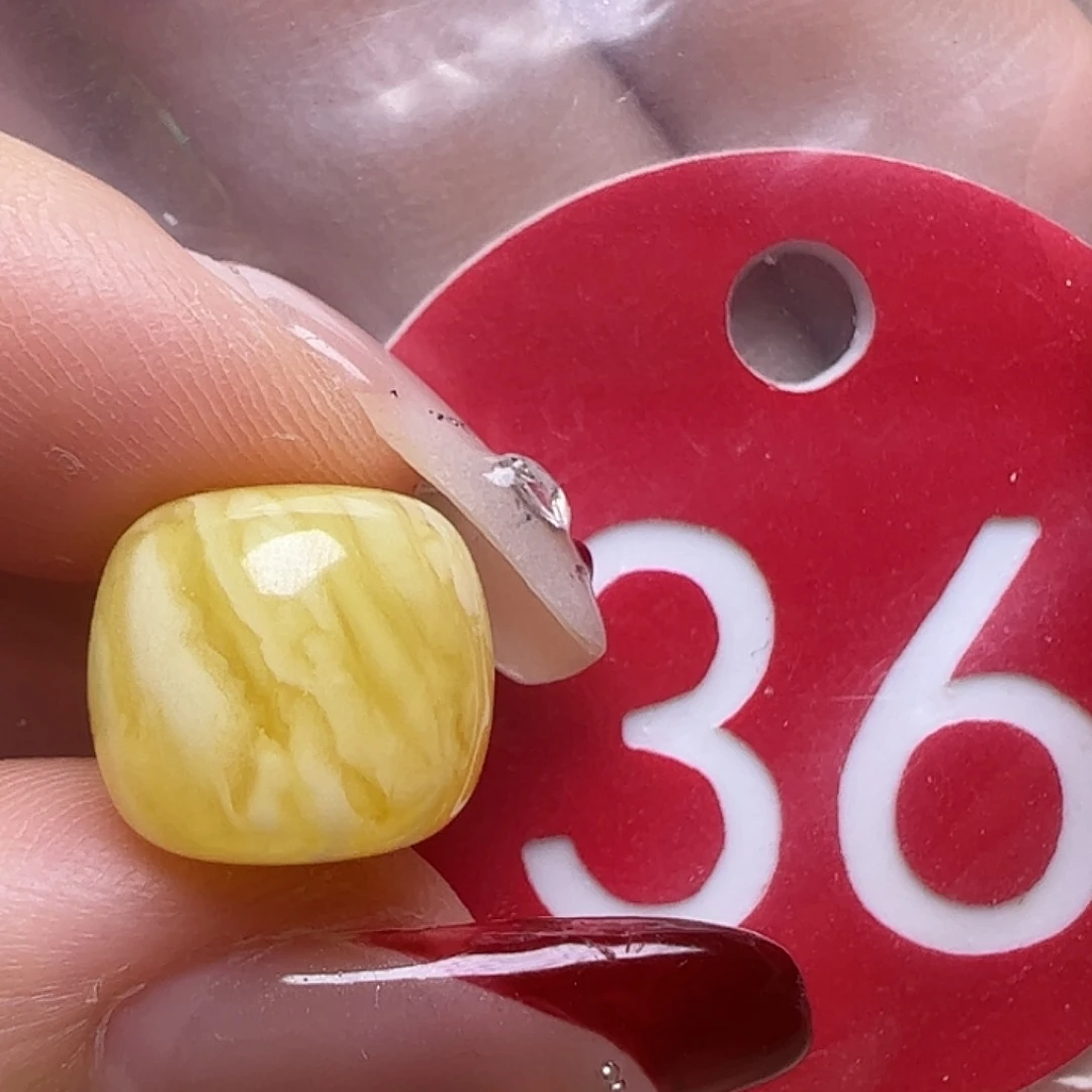 蜜蜡未镶嵌珠宝奇石11.3mm瓷白虎皮老型
