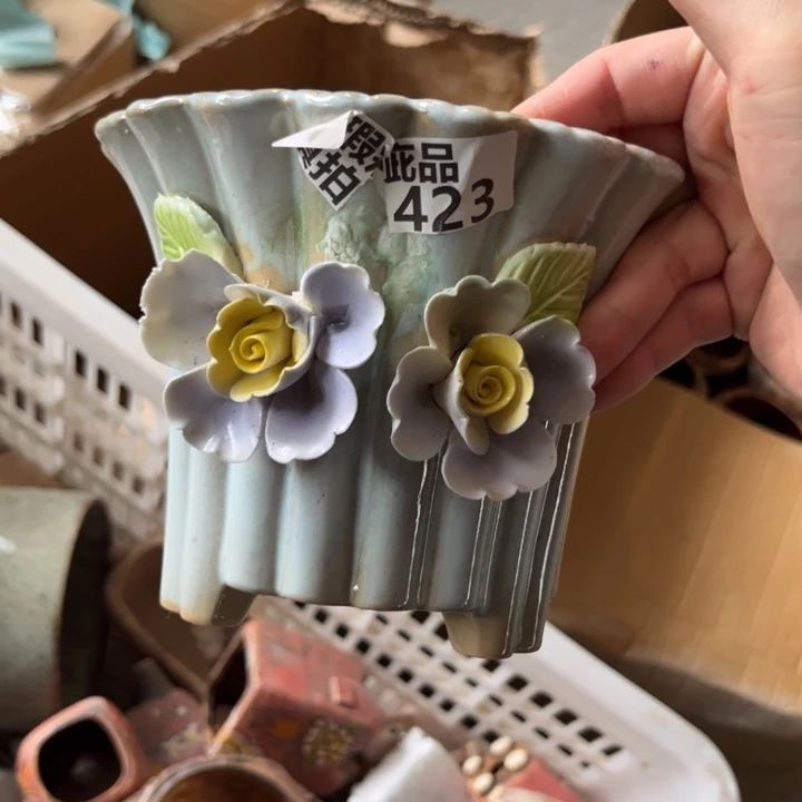 紫砂花盆粗陶材质多肉花盆423