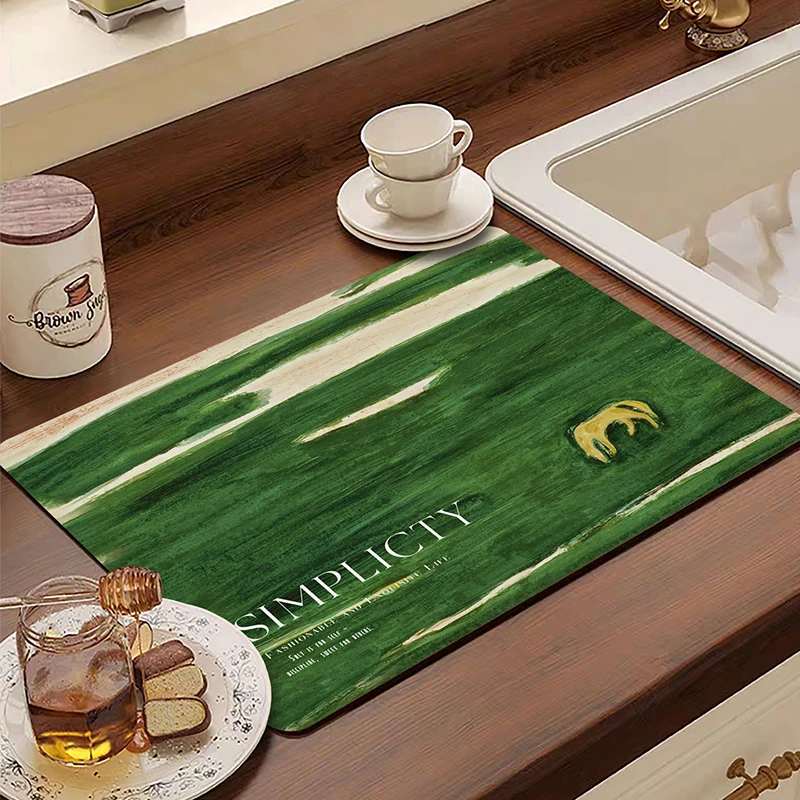 硅藻泥吸水厨房台面垫干燥餐具沥水垫可擦洗耐脏圆角餐垫定制杯垫