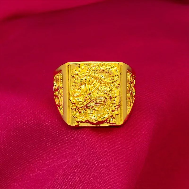 合金戒指 盘龙戒男士霸气时尚大气可调节