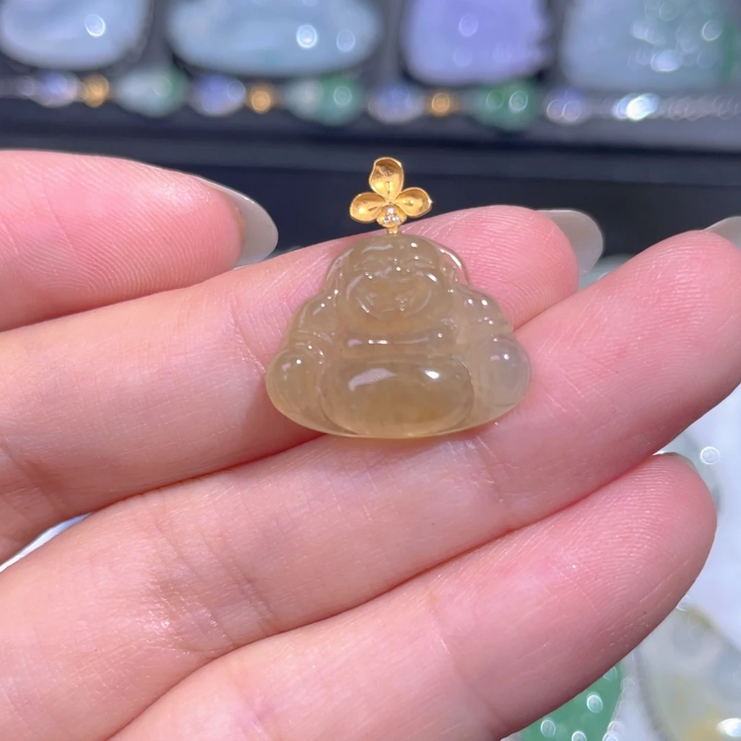 颈饰18K金镶嵌翡翠翡翠