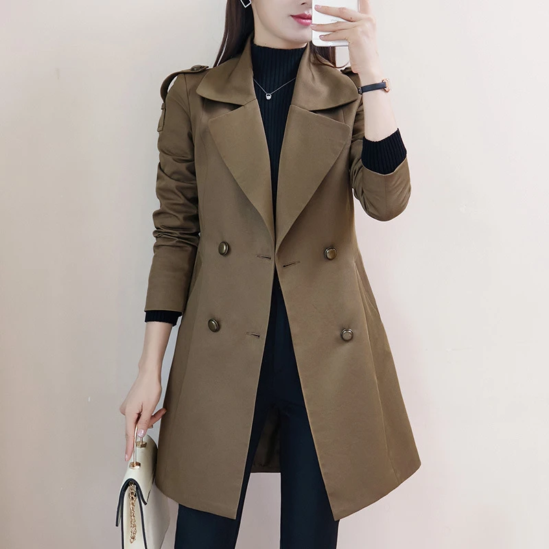 秋季新款女风衣200斤胖mm加肥加大码高级感气质中长款小个子外套