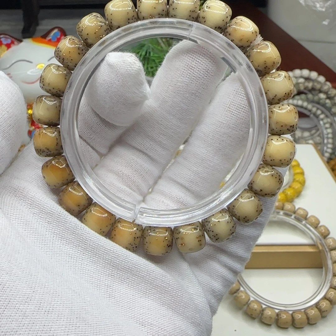 星月菩提手串瓷白通体大留白10×9一朵果