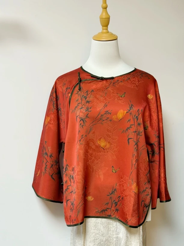 【叠韵】新中式国风蝶舞竹间上衣小衫