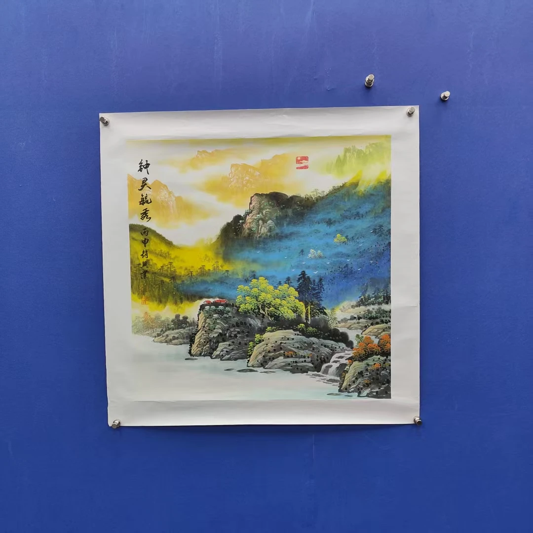 赵兴业《钟灵毓秀》 四尺斗方 托裱 68*68cm -古墨堂3