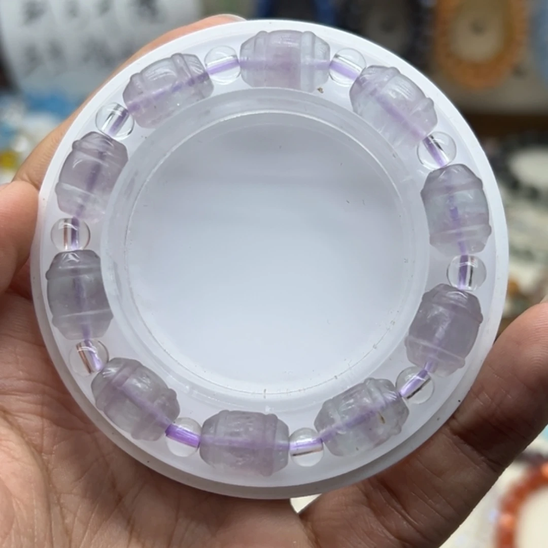 水晶未镶嵌手链萤石桶珠