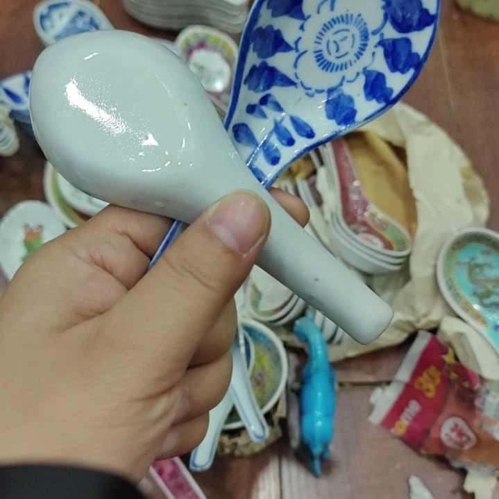 瓷景德镇青花纯手绘勺子一对