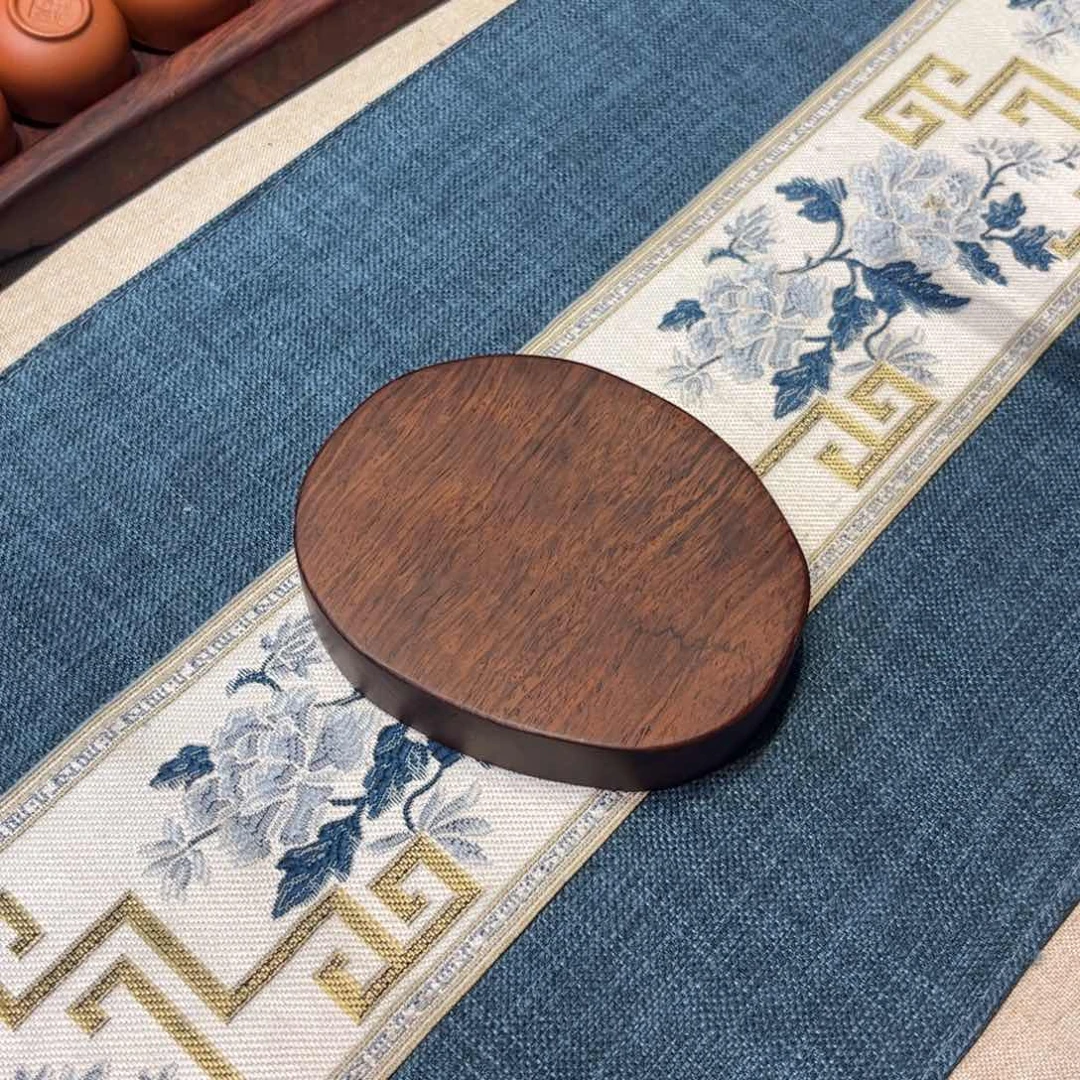 李**军缅甸花梨木随形壶承